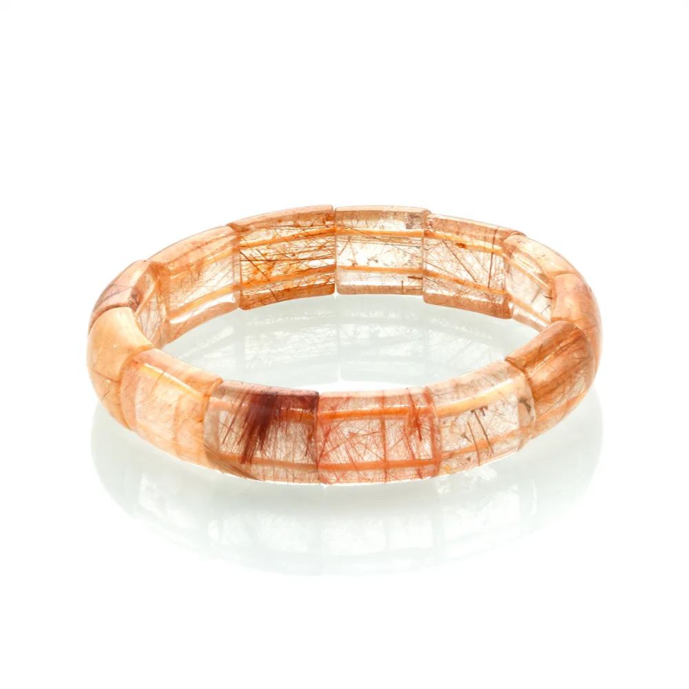 【Woogie武吉珠寶】精品金紅髮晶手排(12-13mm)