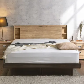 【KIKY】紫薇可充電收納二件床組 雙人5尺(床頭片+掀床底)