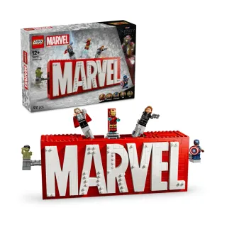 【LEGO 樂高】漫威超級英雄系列 76313 漫威人偶標誌盒(標誌模型 漫威電影 兒童玩具 積木 禮物)