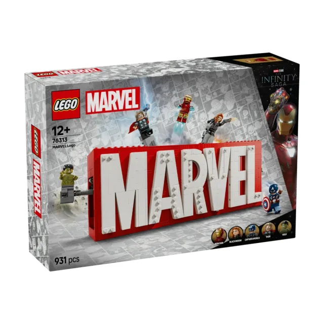 【LEGO 樂高】漫威超級英雄系列 76313 漫威人偶標誌盒(標誌模型 漫威電影 兒童玩具 積木 禮物)