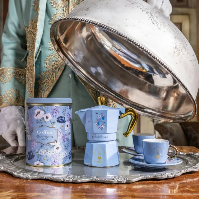 【Bialetti 比亞樂堤】經典摩卡壺MOKA-3杯份-NETFLIX柏捷頓聯名(義式濃縮/百年咖啡壺/原廠保固2年)