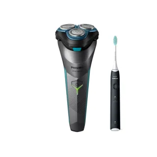 【Philips 飛利浦】官方直營 電競2系列電動刮鬍刀/電鬍刀 S2306+音波牙刷 HX2421(超值組合)