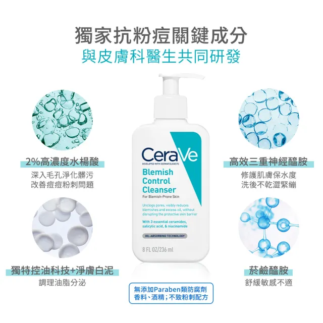 【CeraVe適樂膚】淨膚白泥抗粉痘潔面露236ml