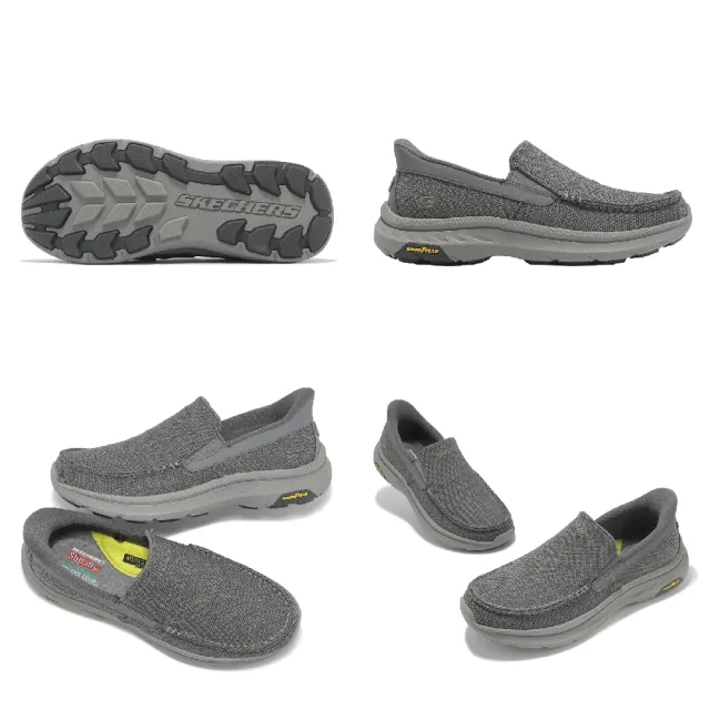 【SKECHERS】休閒鞋 Pollard-Wilfred Slip-Ins 男鞋 灰 懶人鞋 馬克縫 帆船鞋(205451-GRY)