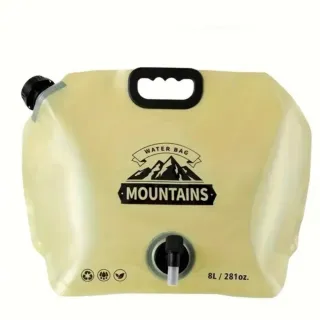 【露營必備】超便攜戶外儲水袋(8L 加厚 可摺疊 野營 露營 登山 蓄水袋 手提 儲水箱 附水龍頭提把)