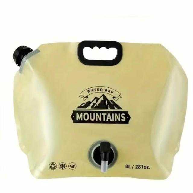 超便攜戶外儲水袋(8L 加厚 可摺疊 野營 露營 登山 蓄水袋 手提 儲水箱 附水龍頭提把)