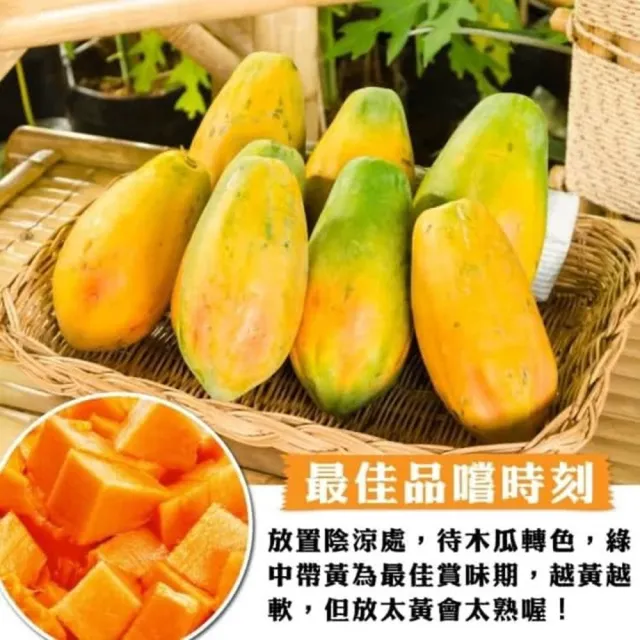 【WANG 蔬果】台農2號木瓜10斤x1箱(9-14顆/箱 果農直配/外銷等級)