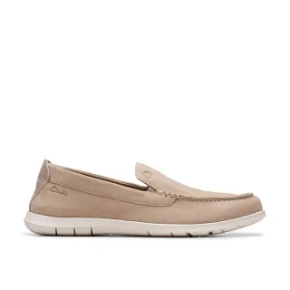 【Clarks】男鞋 Flexway Step 全皮面簡約設計莫卡辛鞋 懶人鞋 帆船鞋(CLM76958C)