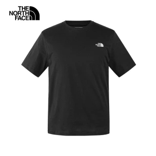 【The North Face】北面男款黑色吸濕排汗透氣休閒短袖T恤｜89QVJK3(排汗衫)