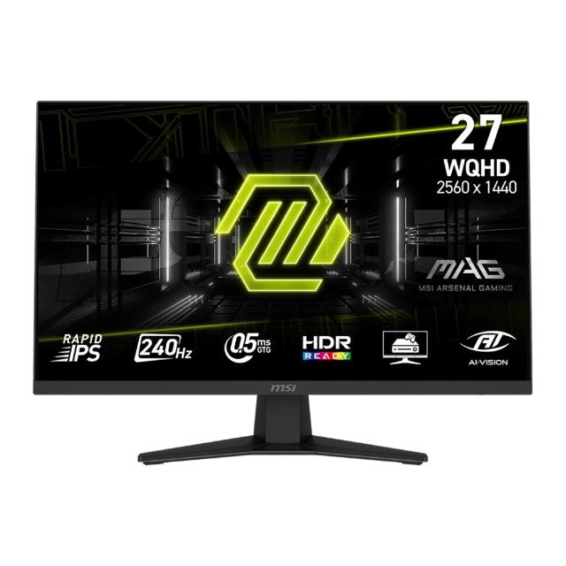 【MSI 微星】MAG 274QF X24 27型 平面電競螢幕(2K/IPS/240Hz/DP+HDMI/0.5ms/HDR Ready)