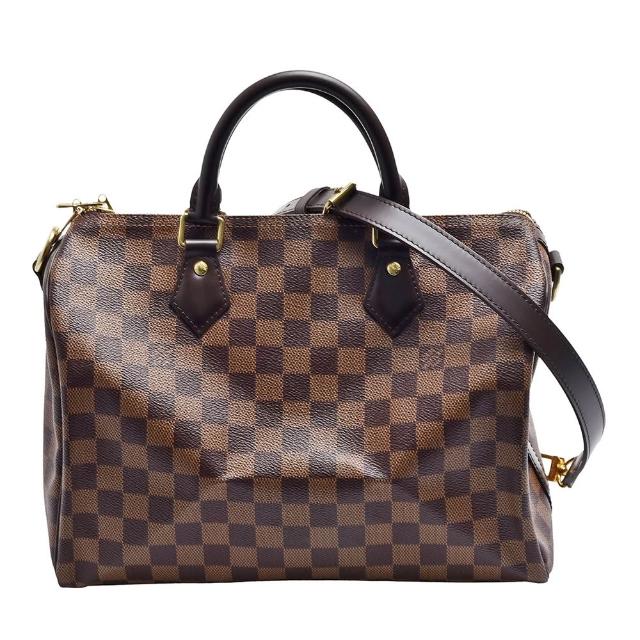 LV LOUIS VUITTON路易威登 N41367 經典 Speedy Bandouliere 30 Damier 帆布手提/斜背波士頓包