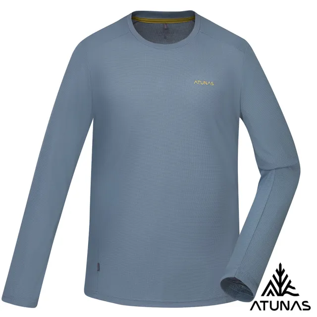 【ATUNAS 歐都納】男POLARTEC POWER DRY長袖T恤(A1TSGZ01M深岩灰/吸濕排汗/抑菌抗臭/抗UV/透氣/戶外)