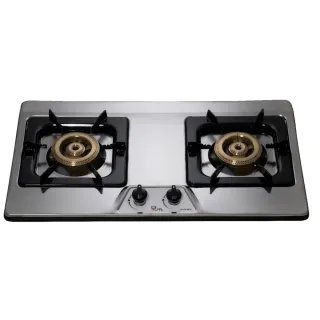 【喜特麗】二口不鏽鋼檯面爐瓦斯爐NG1/LPG(JT-GC201S基本安裝)