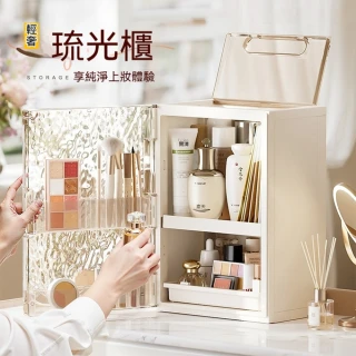 【懶人聯盟】化妝品收納盒 折疊收納櫃 保養品收納架 化妝箱 化妝櫃 收納箱(側掛款 大容量收納 預購15天)