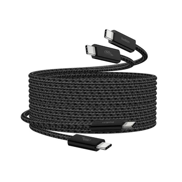 【BELKIN】BoostCharge USB-C 至 USB-C 60W編織連接線1.5ｍ 共2條裝(CAB018)