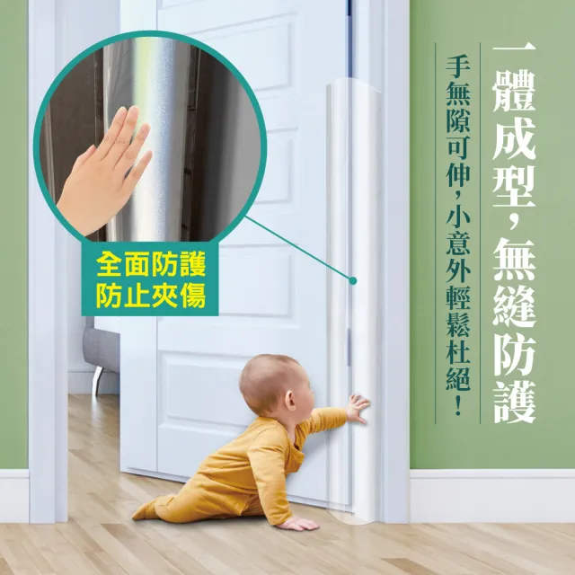 【MINONO 米諾諾】防夾手門縫貼片組 門外+門內組合包(寶寶 嬰兒 兒童 門縫安全保護條防夾條)