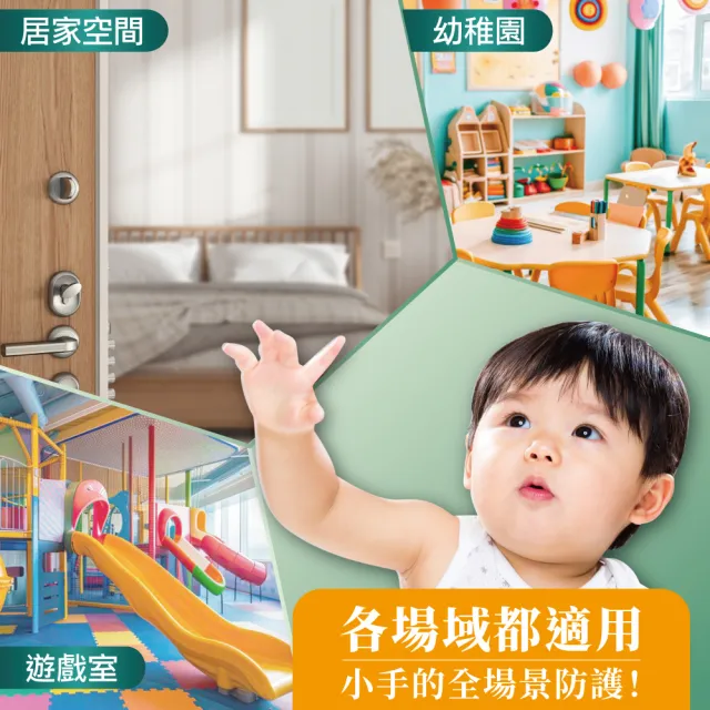 【MINONO 米諾諾】防夾手門縫貼片組 門外+門內組合包(寶寶 嬰兒 兒童 門縫安全保護條防夾條)