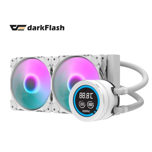 【darkFlash 大飛】大飛 Nebula DN240D 一體式 水冷 CPU 散熱器-白色(斷碼屏)