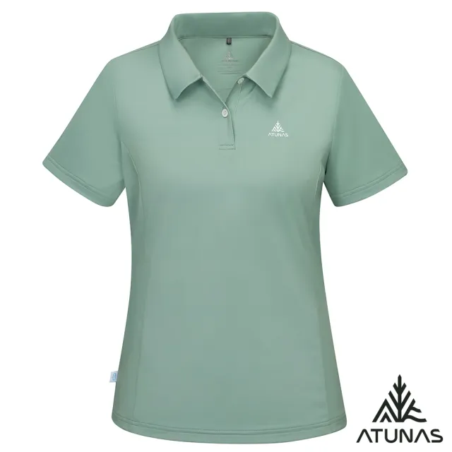 【ATUNAS 歐都納】女款短袖吸濕排汗抗菌除臭POLO衫(A6PS2528W霧綠/抗UV防曬/戶外休閒/日常穿搭)