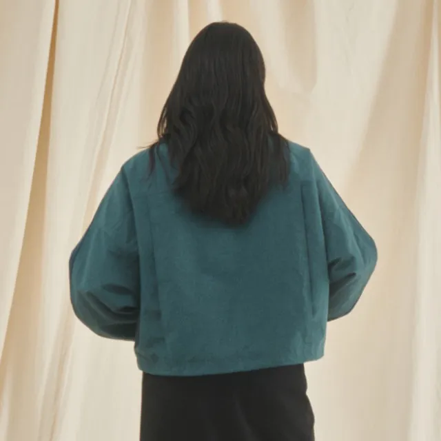 【Mark Gonzales】女裝 裝飾線條短版休閒外套-綠色