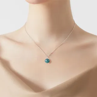【Penny珮妮】A貨翡翠藍水 圓珠吊墜 s925銀項鍊(母親節 送女友 閨蜜 交換禮物 生日 情人節 尾牙 新年 結婚)