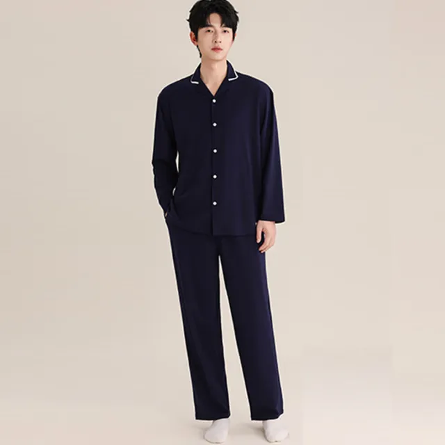 Hygieia天絲莫代爾+棉男性居家休閒長袖睡衣套裝(天絲莫代爾+棉男性居家休閒長袖睡衣套裝H560116)