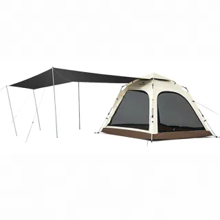 【Naturehike】Ango抗UV一室一廳黑膠自動帳篷+天幕2-3人 加大款 WS010(台灣總代理公司貨)