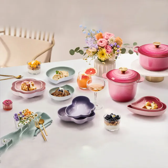【Le Creuset】繁花系列瓷器葉形盤20cm(溫桲黃)