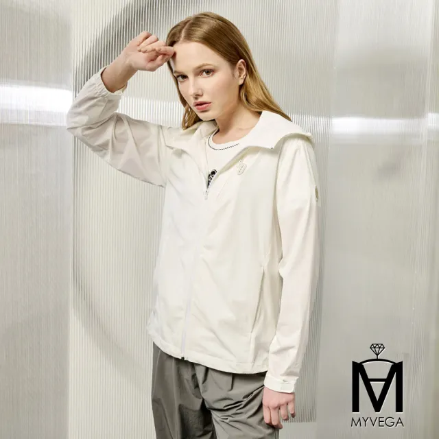 【MYVEGA 麥雪爾】MA涼感連帽充氣頸枕呼呼衣外套-男女款任選(防曬外套/罩衫/連帽外套)