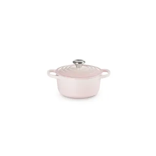 【Le Creuset】典藏琺瑯鑄鐵鍋圓鍋 16cm(貝殼粉-鋼頭)
