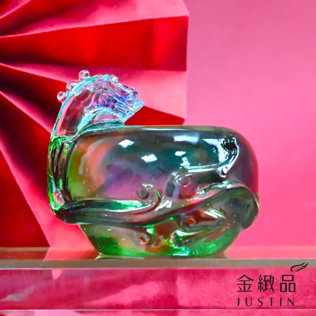 【金緻品】黃金琉璃擺件 平安抱財 0.22錢(貔貅 招財守庫 蘋果 順遂 招財 風水 居家 擋煞)