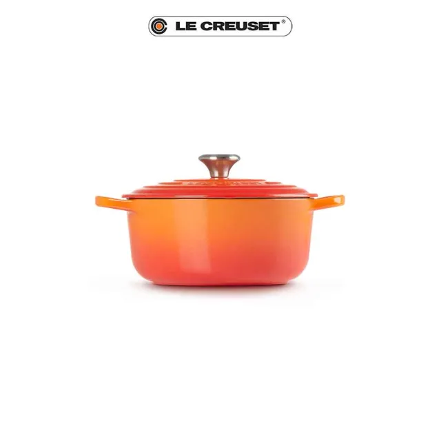Le Creuset】典藏琺瑯鑄鐵鍋圓鍋20cm(火焰橘-鋼頭) - momo購物網- 好評