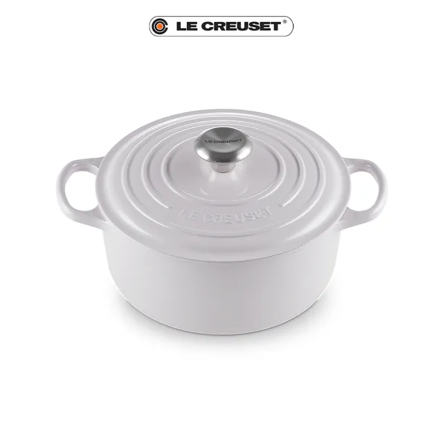 【Le Creuset】典藏琺瑯鑄鐵鍋圓鍋 24 cm(柔粉紫)