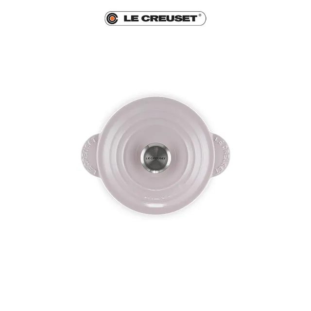 【Le Creuset】萬用窈窕鑄鐵鍋 18(柔粉紫-鋼頭-內鍋黑)