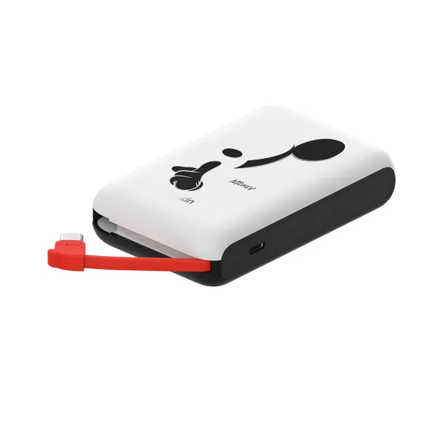 【BELKIN】BoostCharge 20W自帶USB-C線快充行動電源_10000mAh_迪士尼系列-藝術米奇(BPB021qcBW-DY)