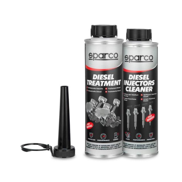 【Sparco】SPARCO 柴油添加劑 SPA0002 +噴油系統清潔劑 SPZA0007 整箱4入(車麗屋)