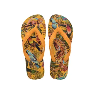 【havaianas 哈瓦仕】拖鞋 男鞋 女鞋 夾腳拖 熱帶雨林 鸚鵡 野猴 花豹 Farm Selva 橘黃 4150137-1740U