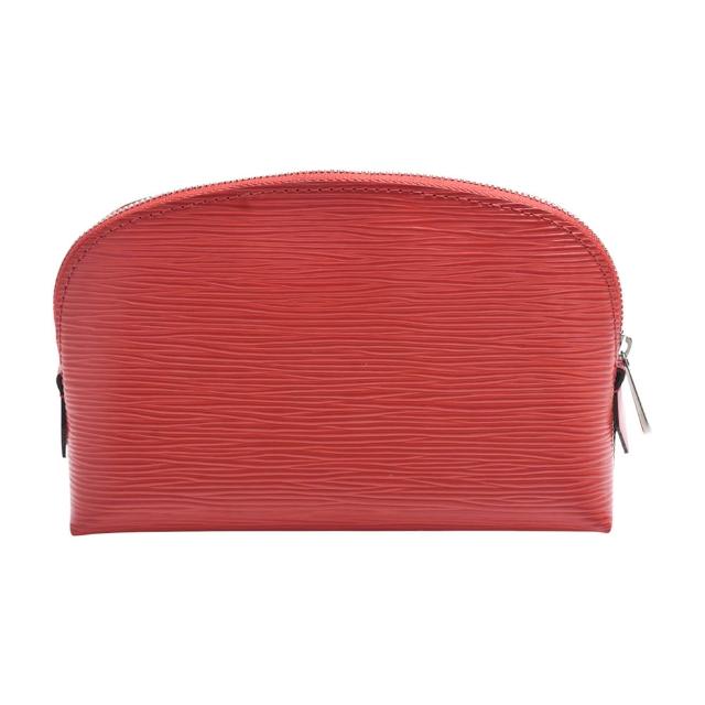 LV LOUIS VUITTON路易威登 M41114 經典 EPI 牛皮立體條紋拉鍊化妝包