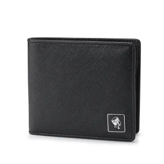 【PORTER INTERNATIONAL】交換禮物 法式精緻BEND真皮雙折零錢短夾(黑)