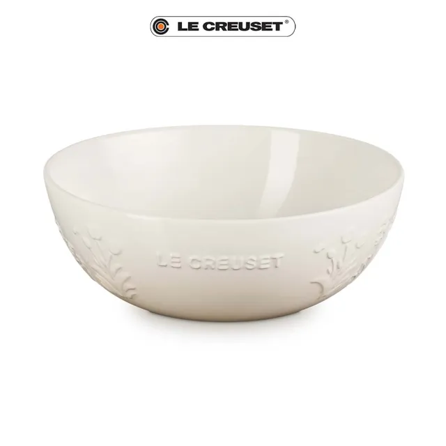 【Le Creuset】春日花園系列瓷器沙拉碗 25cm(洋甘菊/蛋白霜/海洋之花 3色選1)