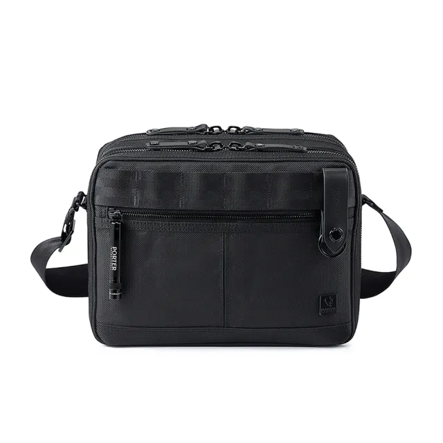 【PORTER INTERNATIONAL】自信經典NEW HEAT雙層斜背包(黑)