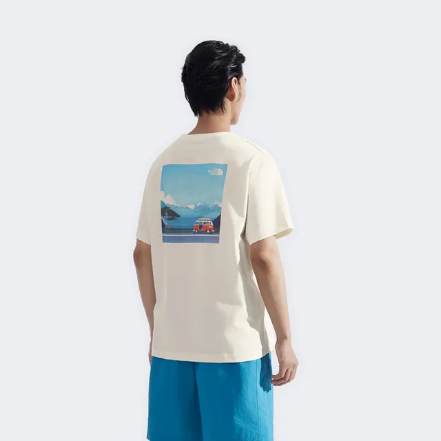 【The North Face】TNF 純棉短袖上衣U RLX SUMMER TRAVEL S/S TEE GRAPHIC-AP 男 女 米白(NF0A8DC2QLI)