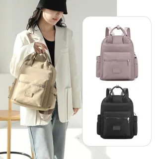 【samore】韓系牛津布防潑水純色雙肩包 休閒多功能女士後背包  通勤包 百搭女包 側背包 交換禮物