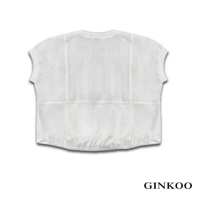 【GINKOO 俊克】剪接抽繩圓領上衣