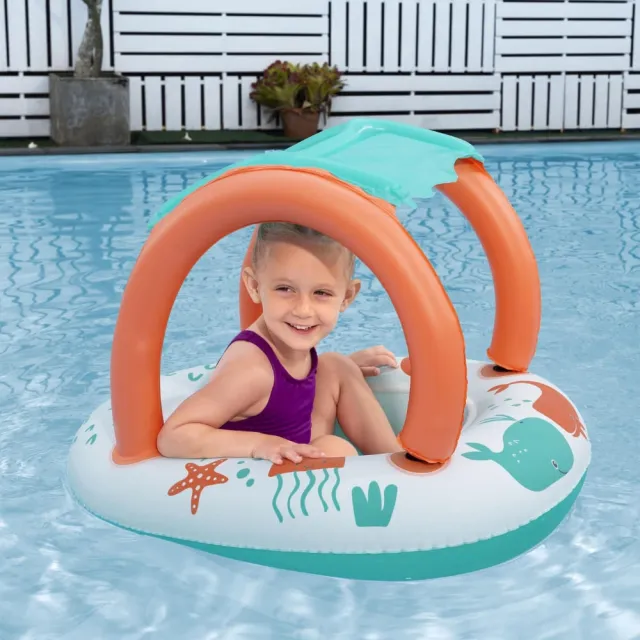 【BESTWAY】舒適絨面防曬嬰兒浮船 3歲以上(浮具)