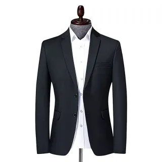 【米蘭精品】限時搶購 西裝外套休閒西服(素色彈力正裝春秋男外套父親節禮物3色74eb14)