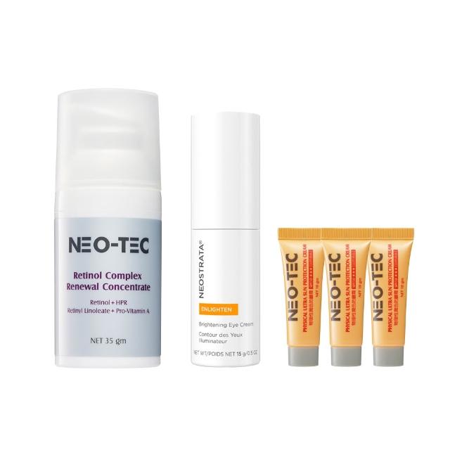 【NeoStrata 妮傲絲翠】果酸眼霜+A醇全面抗老化組(果酸亮白眼霜+A醇全效肌活菁萃)