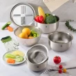 【ZWILLING 德國雙人】Prep不鏽鋼多功能瀝水刨絲調理盆7件組16/20/24cm附包/手套(德國雙人牌集團官方直營)