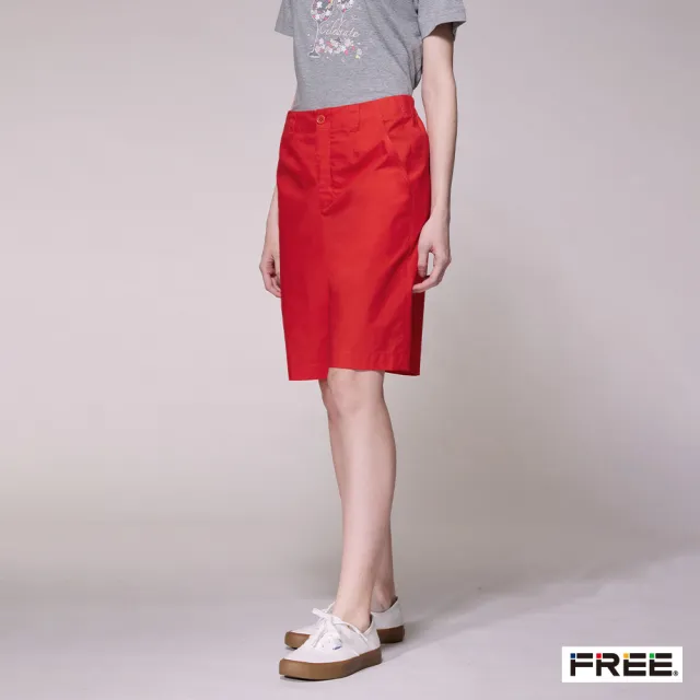 【FREE】純棉口袋五分褲(深橙)