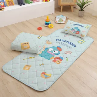 【戀家小舖】台灣製-卡通正版授權兒童睡墊三件組(小小插畫家-人魚漢頓)